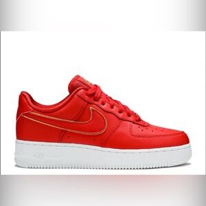 Nike WMNS AIR FORCE 1 LOW 'RED GOLD SWOOSH' No Box EUC
